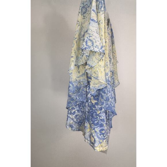 Hearts of Palm Women's Tropical Forest Print Knit Top Front Beads Size Large - Picture 3 of 9